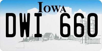IA license plate DWI660