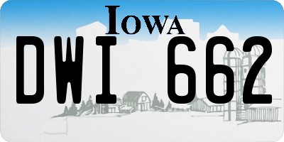 IA license plate DWI662