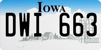 IA license plate DWI663