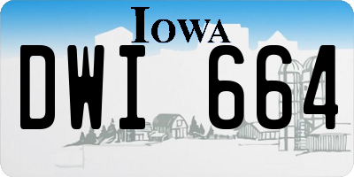 IA license plate DWI664