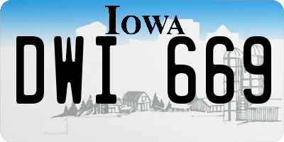 IA license plate DWI669