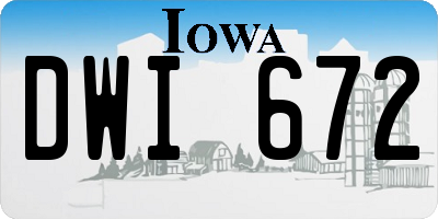 IA license plate DWI672