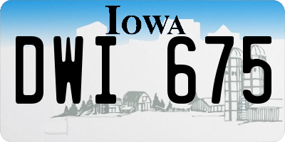 IA license plate DWI675