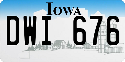 IA license plate DWI676