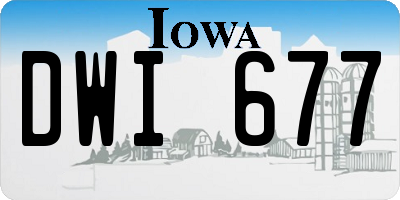 IA license plate DWI677