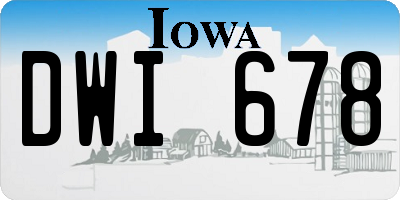IA license plate DWI678