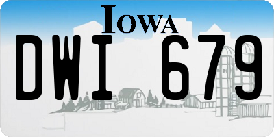IA license plate DWI679