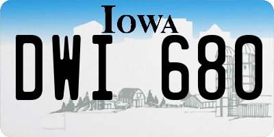 IA license plate DWI680