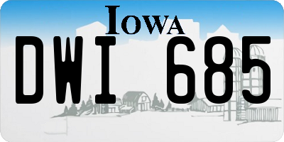 IA license plate DWI685