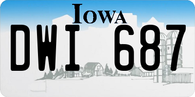 IA license plate DWI687