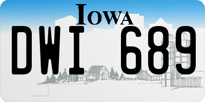 IA license plate DWI689