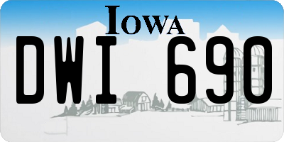 IA license plate DWI690