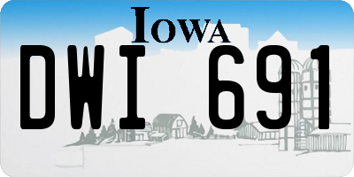 IA license plate DWI691