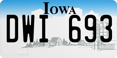 IA license plate DWI693