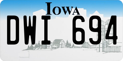 IA license plate DWI694