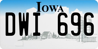 IA license plate DWI696