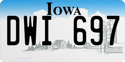 IA license plate DWI697