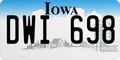 IA license plate DWI698