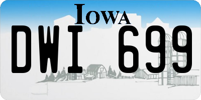 IA license plate DWI699