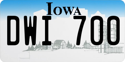 IA license plate DWI700