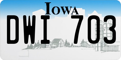 IA license plate DWI703