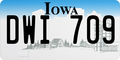 IA license plate DWI709