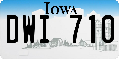 IA license plate DWI710
