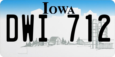 IA license plate DWI712
