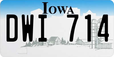 IA license plate DWI714