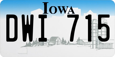 IA license plate DWI715