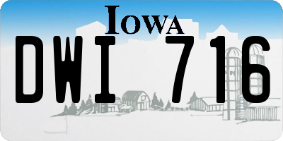 IA license plate DWI716