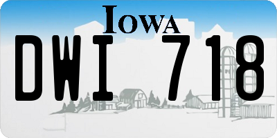 IA license plate DWI718