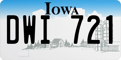 IA license plate DWI721