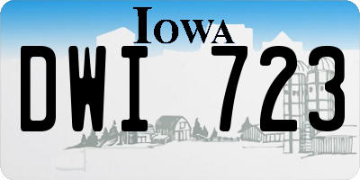 IA license plate DWI723