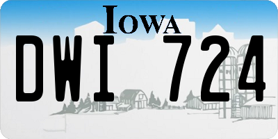 IA license plate DWI724