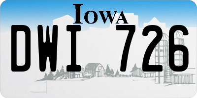 IA license plate DWI726