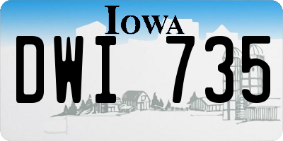 IA license plate DWI735