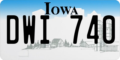 IA license plate DWI740