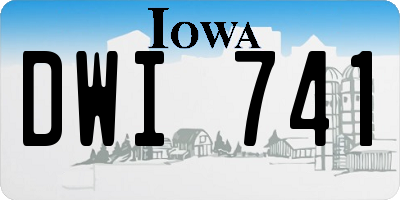 IA license plate DWI741