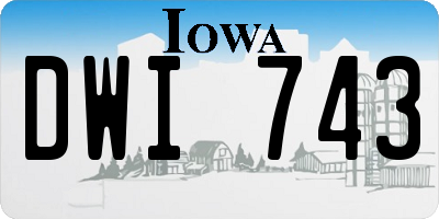 IA license plate DWI743