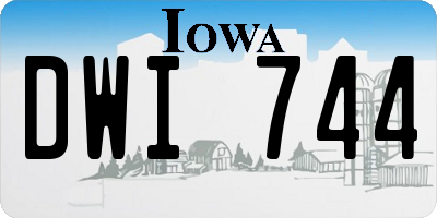 IA license plate DWI744
