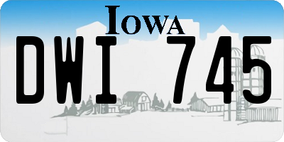 IA license plate DWI745
