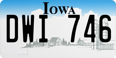 IA license plate DWI746