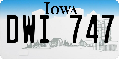 IA license plate DWI747