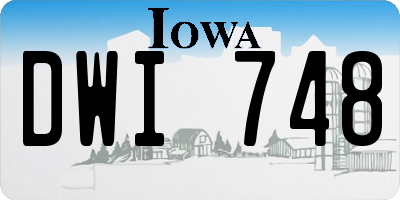 IA license plate DWI748