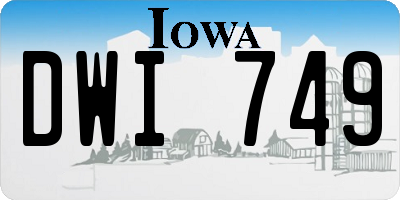IA license plate DWI749