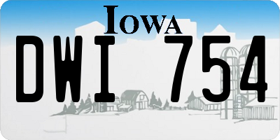 IA license plate DWI754