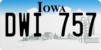 IA license plate DWI757