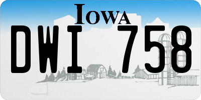 IA license plate DWI758
