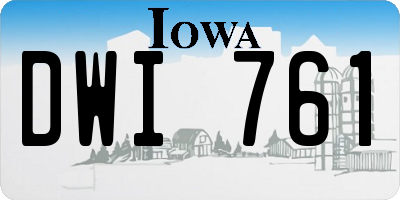 IA license plate DWI761